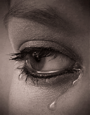 woman crying tears